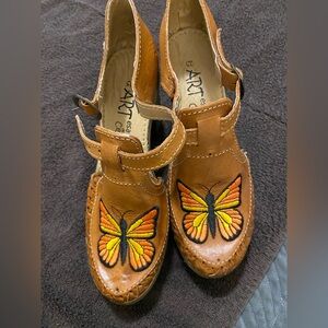 Women Brown Leather Butterfly Shoes